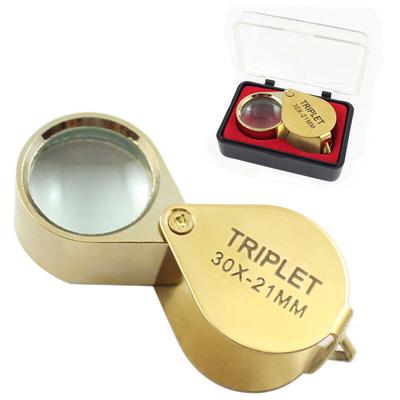 SHINING HOUSE Juwelier-Augenlupe, Glaslupe, 30-fache Lupe mit Etui, 30-fache faltbare Taschenlupe, Image