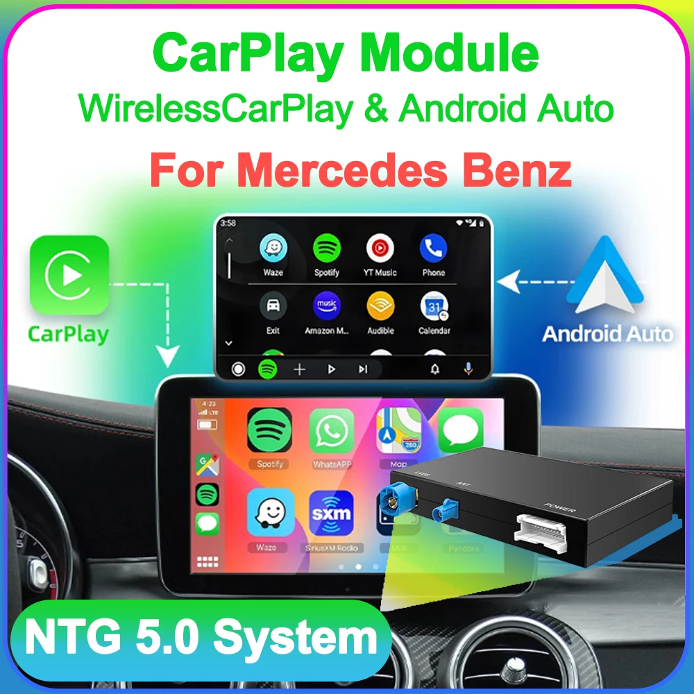 Drahtlose CarPlay Android Auto Passt Für Mercedes NTG 5,0 System 2015-2018 Unterstützung CarPlay Android Auto Spiegel Link USB flash Image