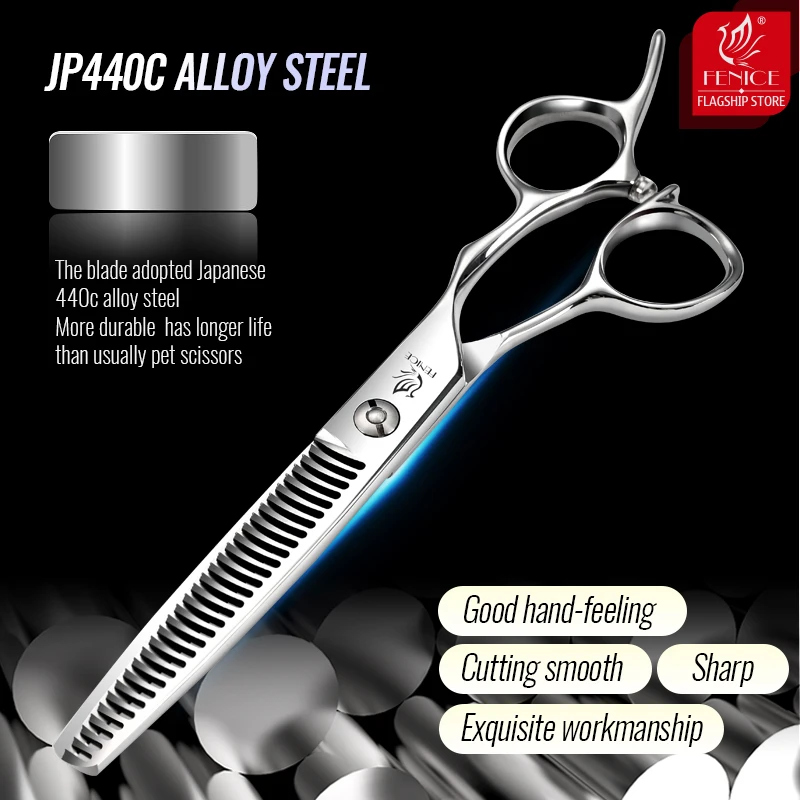 Fenice Professional Japan 440c 6,5 Zoll Haustier-Hundepflege-Ausdünnungsschere Schere Ausdünnungsrate 35 % Wu Diego Diego Diegoгак Image