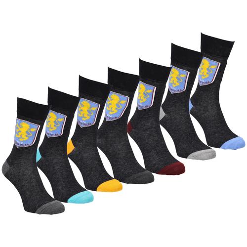 Aston Villa 7 Pack Days Of The Week Socks - Black - Adults