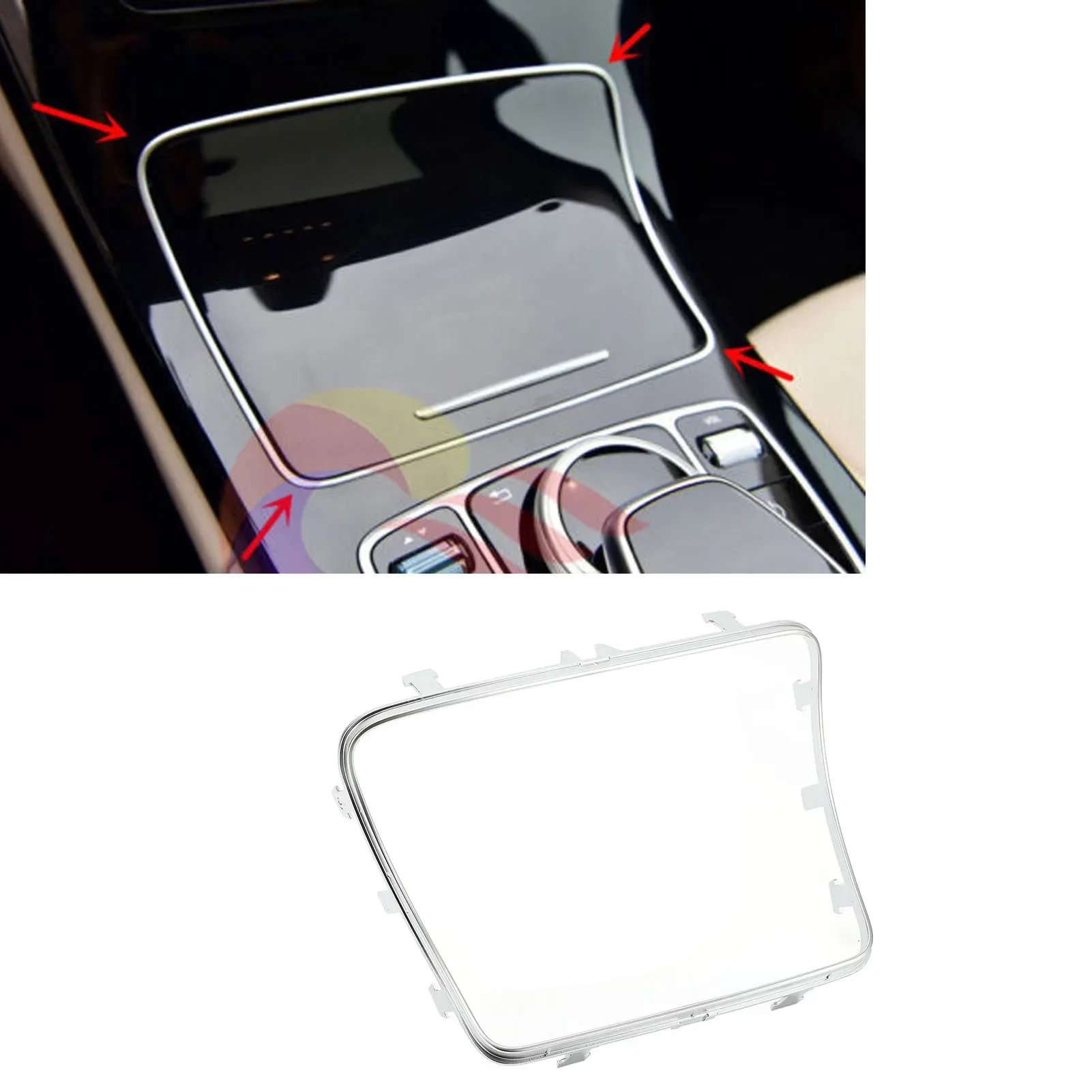 Konsole Getränkehalter Panel A 2056800310 Galvanisierte Rahmendekorationsabdeckungsverkleidung für W205 C205 S205 C-Klasse 2015-2021 Image