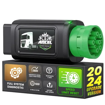 ANCEL HD200 Bluetooth Heavy Duty Truck Scanner Speed Limit Reset for Cummins Caterpillar OBD Diesel Diagnostic Tool Free Update