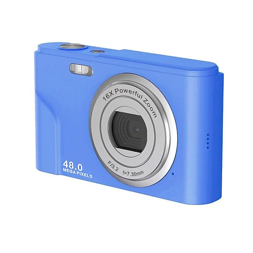 Fotocamera Digitale 1080P 48 Mega Pixel Fotocamera per Vlogging con Zoom Digitale 16X Mini Telecamere Compatte Portatili per Principianti Regalo di Compleanno e San Valentino