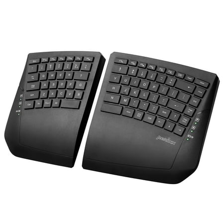 Perixx PERIBOARD-624B US Wireless Ergonomic Split Keyboard - Up to 2 Ft Separation - Adjustable Tilt Angle - Low Profile Membrane Keys - Black - US English