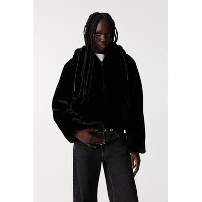 Faux Fur Jacket With Hood