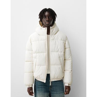 Bershka Puffer Jacket With Hood Men M Off White