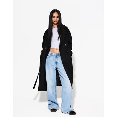 Bershka Trench Coat Women Xs Black