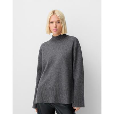 Bershka High Neck Sweater Women M Dark Grey