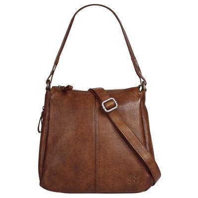 Umhängetasche SPIKES & SPARROW, Damen, Gr. B/H/T: 27cm x 27cm x 10cm onesize, braun (cognac), Leder, vintage, Taschen, echt Leder Image