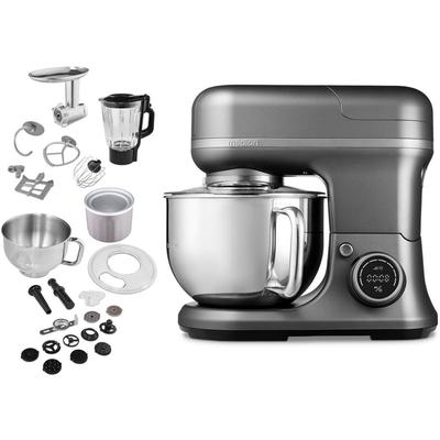 MEDION Küchenmaschine "MD 18442 8 Geschwindigkeitsstufen, titan", grau (titan), B:39cm H:35,4cm T:23cm, Küchenmaschinen, titan