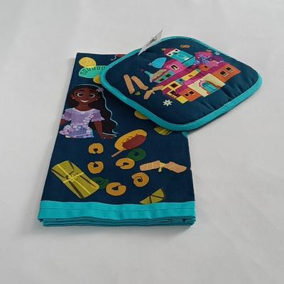 Disney Dining | Disney Theme Park Merchandise Kitchen Towel And Pot Holder. | Color: Blue/Green | Size: 20" X 28" Kitchen Towel / 8" X 8" Pot Holder