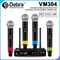 IKGE VM304 Sistema audio con microfono wireless a 4 canali, microfono portatile, portata 80 m, adatto per conferenze, hosting