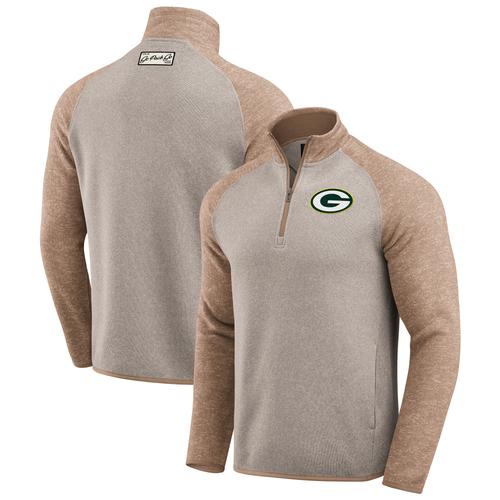 Hellbraune Green Bay Packers-Jacke mit Viertelreißverschluss in der Darius Rucker Collection von Fanatics für Herren