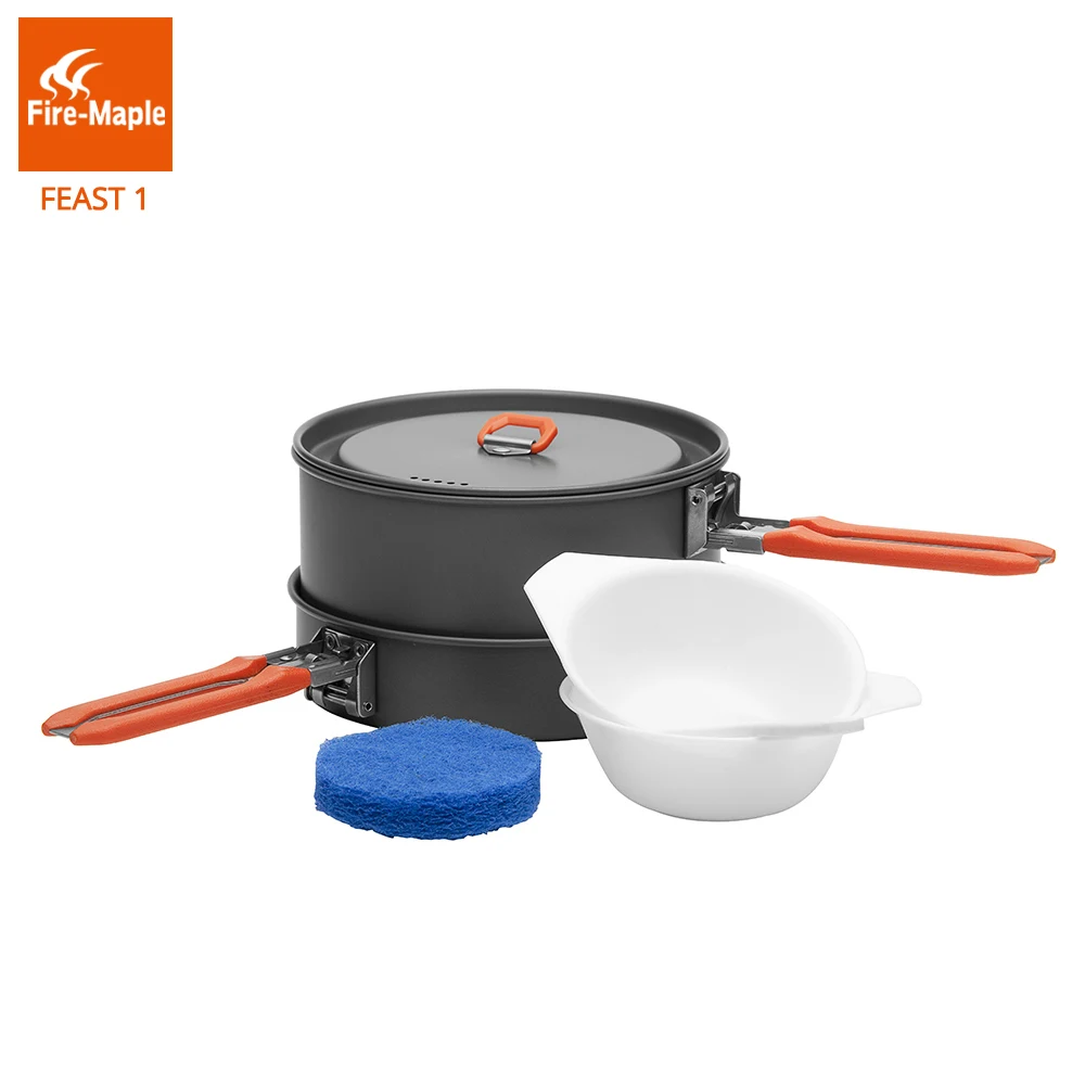 Feuer Maple Fest 1 Outdoor Camping Wandern Kochgeschirr Backpacking Kochen Picknick Topf Pan Set Faltbare Griff 1-2 Personen FMC-F1 Image