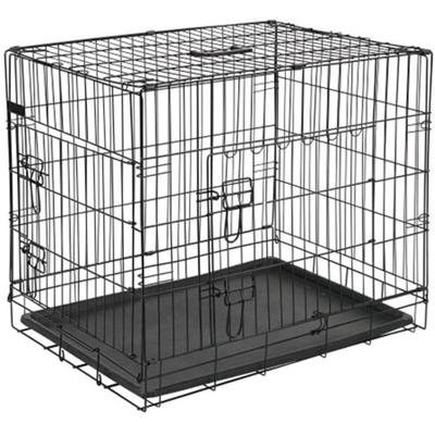 PET Hundetransportbox Metall 92,5x57,5x64 cm Schwarz 15003 @ PET