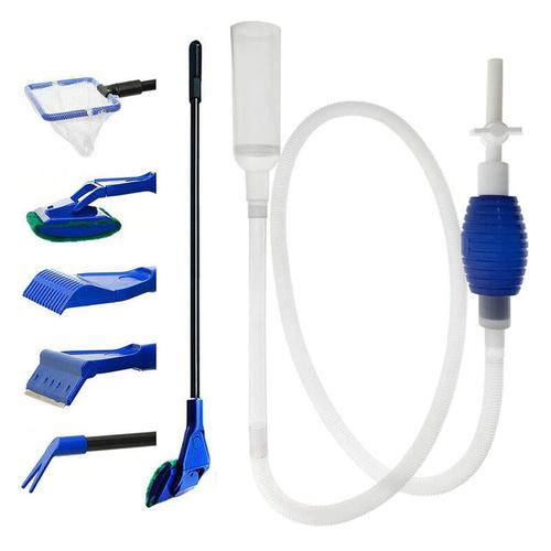 5-in-1-Aquarium-Reinigungsset und Aquarium-Kiesreiniger – manuelle Siphonpumpe zum Entleeren und