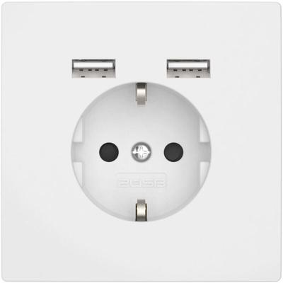 2U-449061 Unterputz-Steckdose mit usb Reinweiß (glänzend) - 2usb