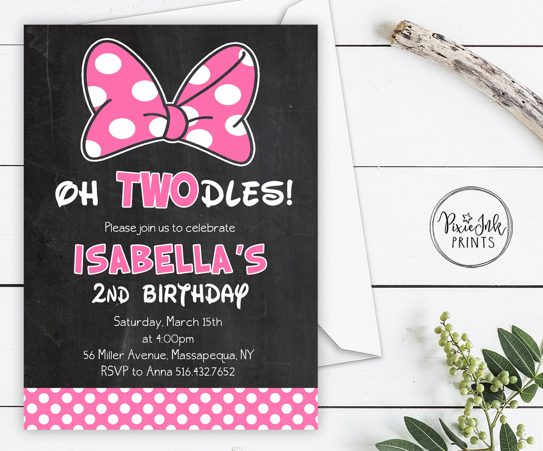Oh Twodles Invito Minnie Mouse, Invito di compleanno Minnie Mouse, Invito di compleanno Oh Twodles, Invito di compleanno Minnie Mouse 2o