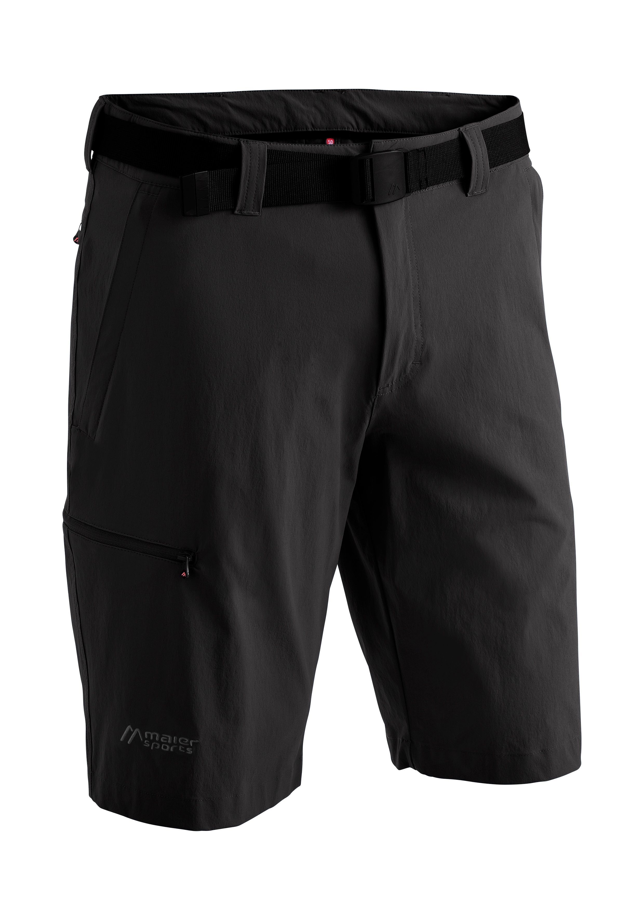 Funktionsshorts MAIER SPORTS "Huang", Herren, Gr. 62, Normalgrößen, schwarz, 90%Polyamid, 10% Elasthan, Hosen, Herren Shorts, kurze Outdoor-Hose, Bermudas mit 4 Taschen, Regular Fit Image