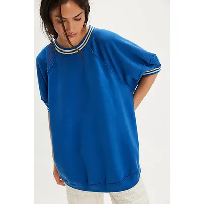 We The Free It's Official Pullover at Free People in Blue Quartz Combo, Size: Medium