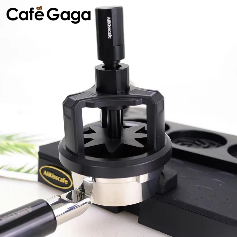 AliKisscafe WDT Tools Rotary Needle Powder Distributor 51mm 54mm 58mm Einstellbare Tiefe Espresso Nadel Distributor Barista Tools Image