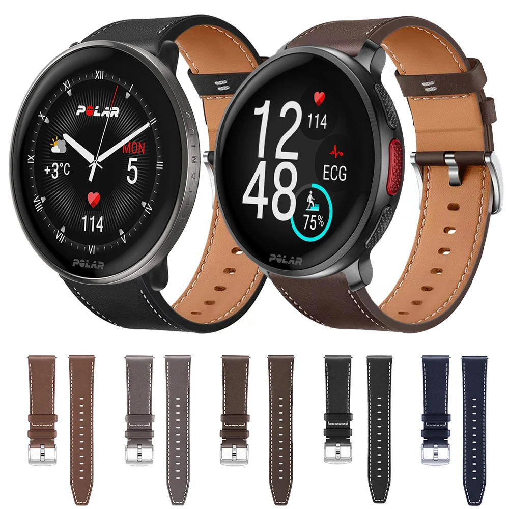 Lederarmband für POLAR IGNITE 3 2 Band VANTAGE V3 M2 M/UNITE/GRIT X Pro/Pacer Armband Schnellverschluss-Armbänder 20 mm 22 mm Armband Image