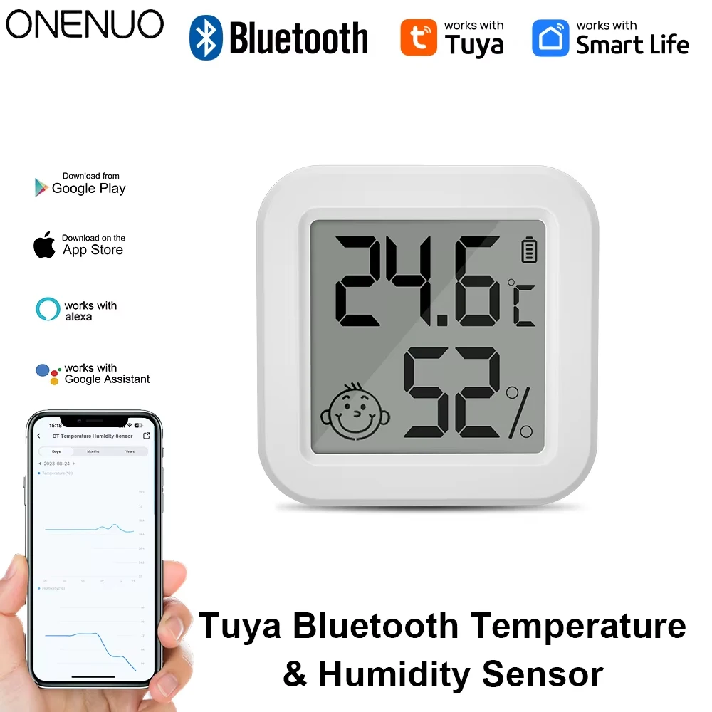 Neueste Tuya Bluetooth Temperatur Feuchtigkeit Sensor LCD Thermometer Mini Smart Elektrische Hygrometer APP Fernbedienung Hause Image