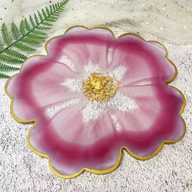Große Silikon Blume Untersetzer Harz Gussformen Kit Harz Tasse Matte Untersetzer Epoxid form Wohnkultur DIY Handwerk Herstellung Werkzeug Image