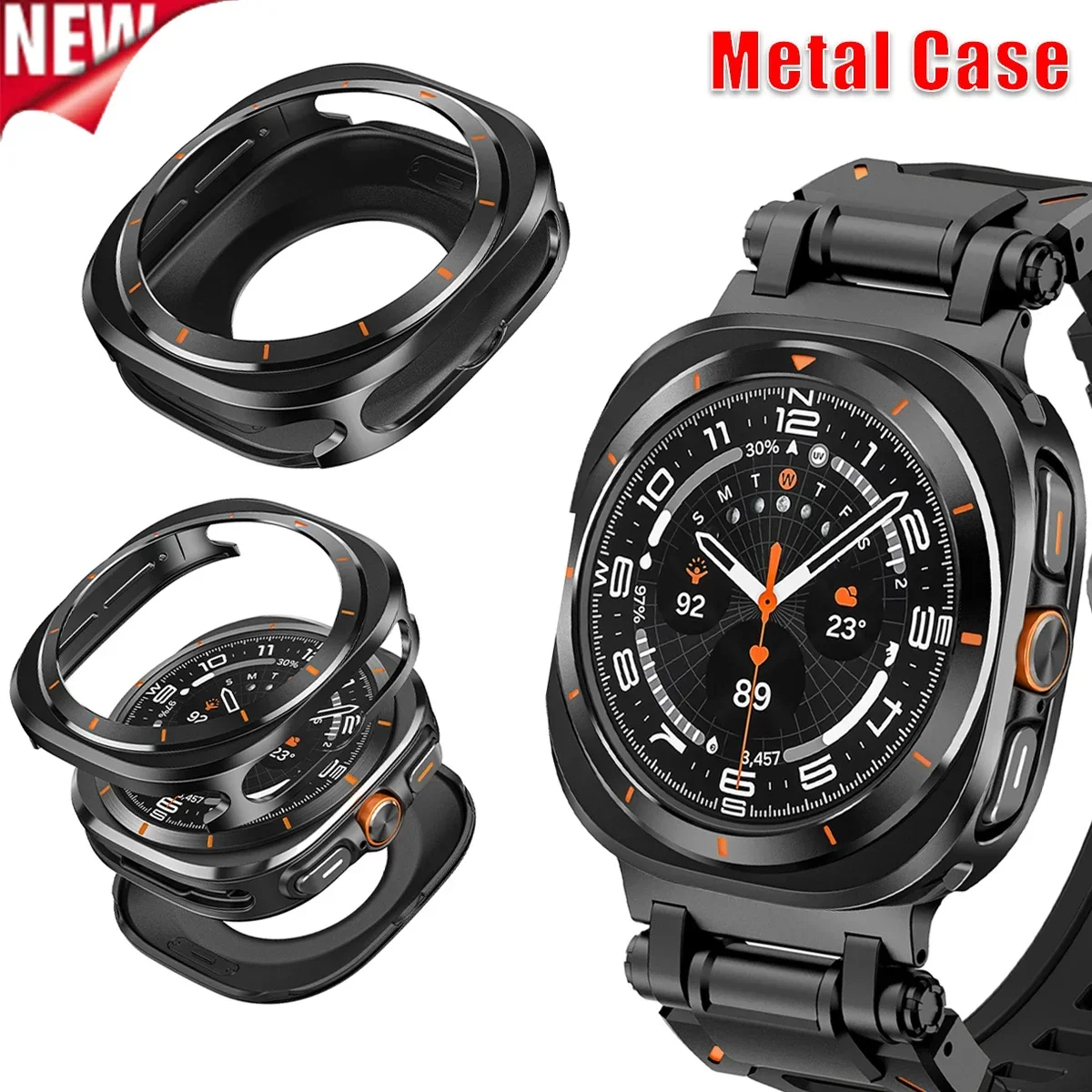 Hülle für Samsung Galaxy Watch 7 Ultra 47 mm, schützende NOScreen-Folie, Hartmetallabdeckung für Galaxy Watch 7 Ultra Bumper-Zubehör Image