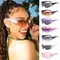 Randlose y2k Sonnenbrille für Frauen Männer, trend ige Wickel Sonnenbrille Punk einteilige Brille übergroße Sonnenbrille Sonnenbrillen Brillen