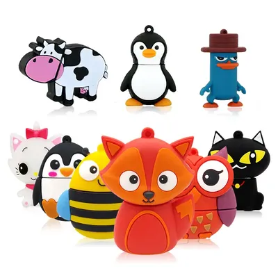 Cartoon Tier USB-Flash-Laufwerk 128 GB 256 GB süße Fuchs Eule Katze Stick 2.0 Memory Stick 4 GB 8 GB Image