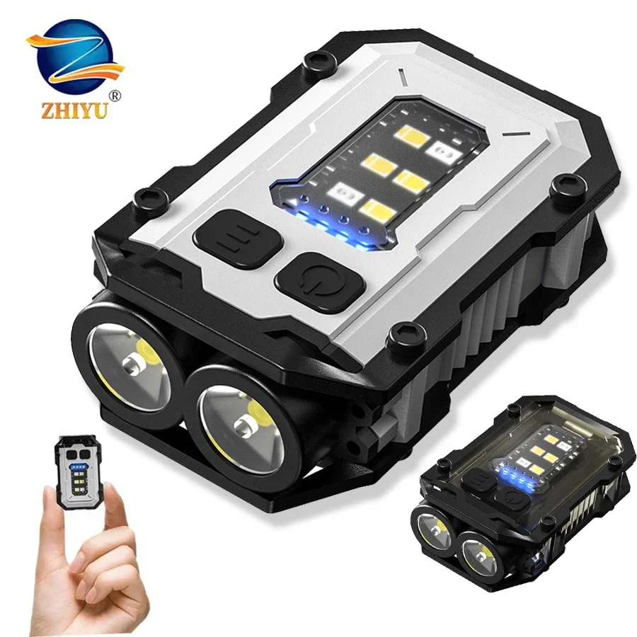 Superhelle, leistungsstarke Taschenlampe, LED, multifunktional, Linterna, magnetisch, COB-LED, EDC, Mini-Schlüsselanhänger, wiederaufladbar Image