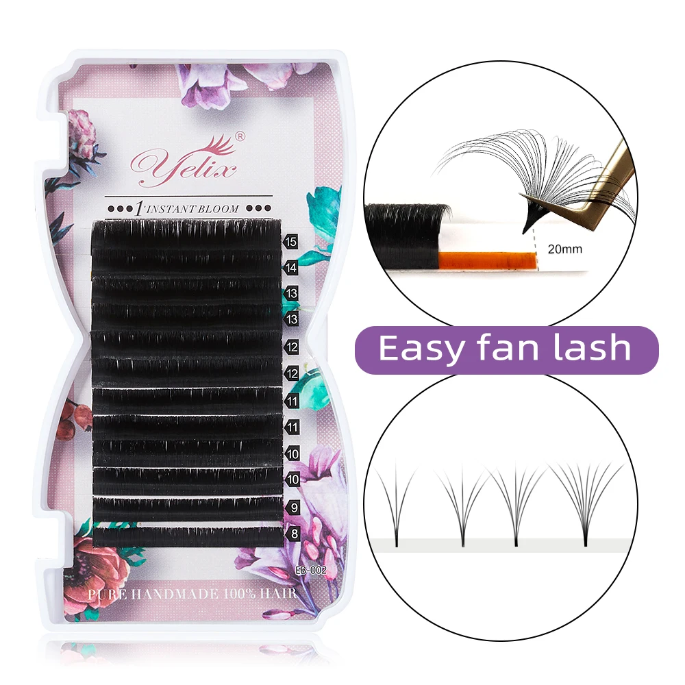 Yelix Easy Fanning Wimpernverlängerung, die schnelle Blüte herstellen, blühende Wimpern, einzelne Wimpern, Make-up-Tools, schneller Versand Image