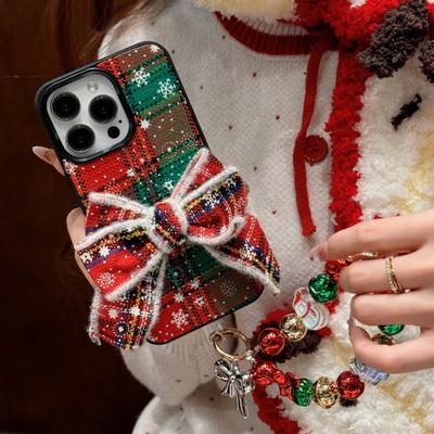 TEMU Christmas Bow + Suitable For Phone 16 15 14 13 Pro