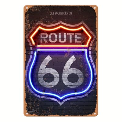 TEMU 1pc Vintage-style Aluminum Sign - Decorative Sign & Plaque For Bar, Restaurant, And Street Decoration - Funny 66 Aluminum Poster With Retro Aesthetic For Outdoor And Indoor Use - 12