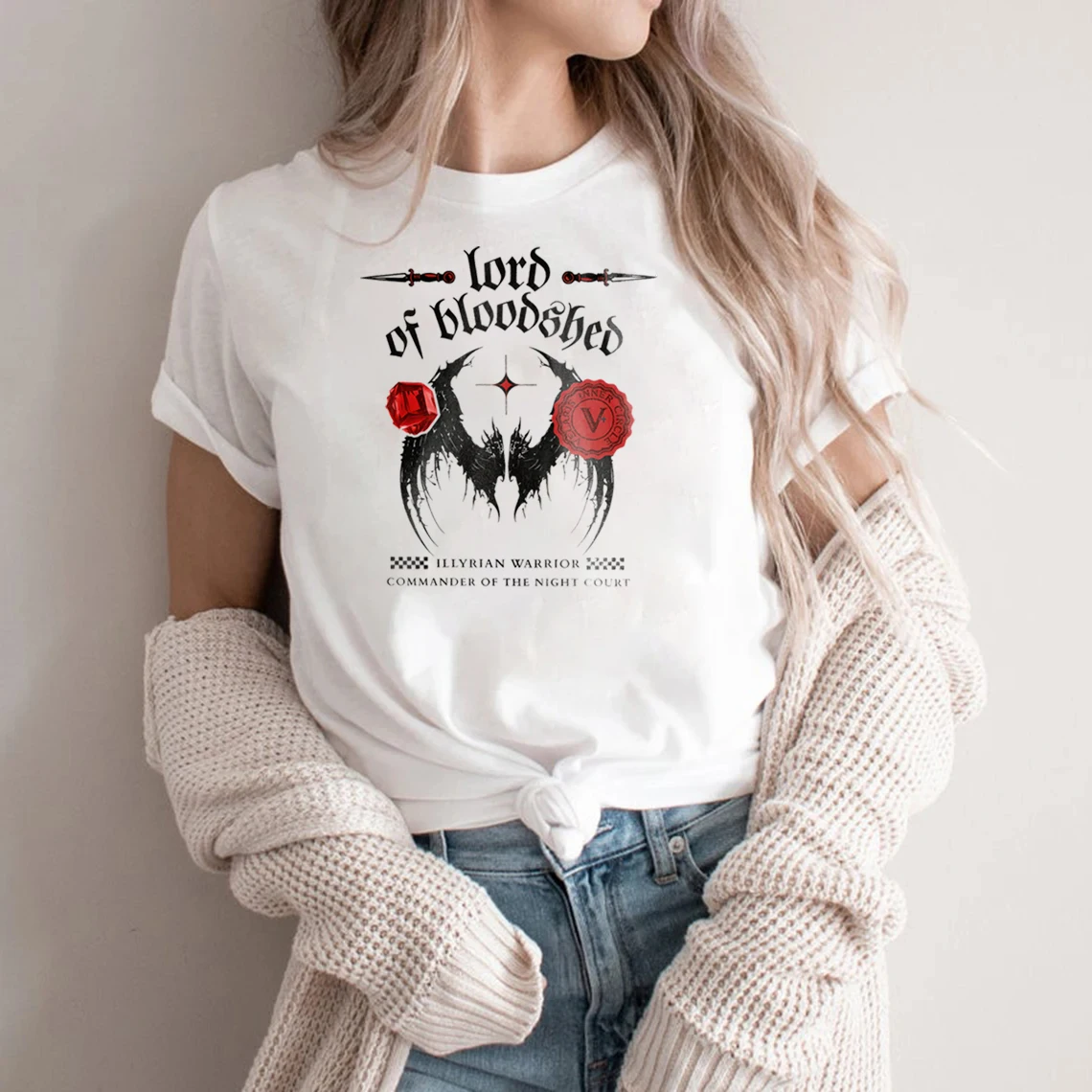 Kassisches hemd herr von blut vergießen nacht gericht nesta sjm merch acotar kassisches illyrisches gebirge velaris geschenk für acotar fan Image