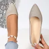 2024 Fashion Slip auf Loafers Atmungsaktive Sommer Ballett Flache Wohnungen Frauen Weichen Boden Spitz Boot Schuhe Plus Größe 43