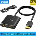 LORYI Displayport a doppio Displayport Splitter Adattatore 4K 60Hz DP a 2DisplayPort Hub Docking Station per trasporto multi flusso