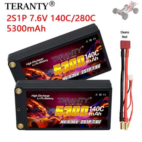 TREANTY 2S Lipo batterie 7.6V 5300mAh 140C avec connecteur XT90/T/XT60 pour RC Buggy Truggy véhicule voiture camion réservoir course Hobb