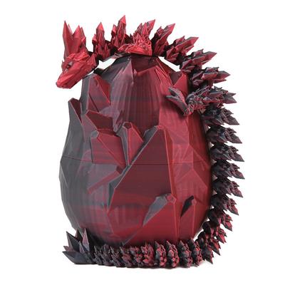 3D Printed Dragon Egg Rainbow Flying Dragon in Colorful Eggs Fidget Toy for Birthday Gift Flexible Desk Figure Decor
