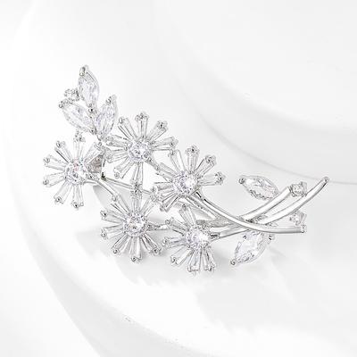 Women's Brooches Geometrical Flower Fashion Stylish Brooch Jewelry Silver For Work Daily