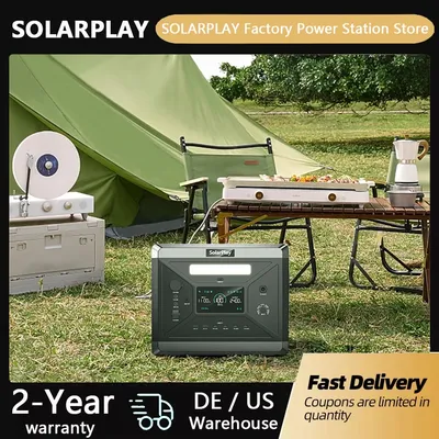 SOLARPLAY Q2501 Portable Power Station 2160WH LiFePO4 Battery with 2400W (4800W Peak) AC Output