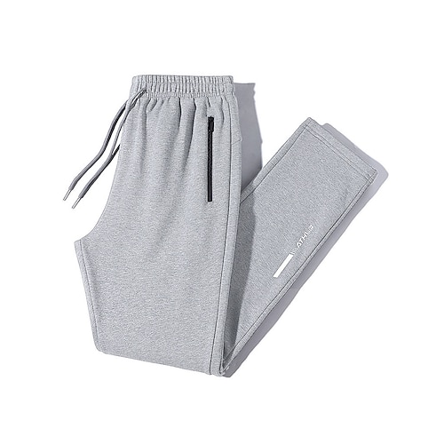 Herren Sporthose Jogginghose Trainingshose Tasche Elastischer Bund Einfach Komfort Sport im Freien Sport Schwarz Hellgrau Mikroelastisch Image