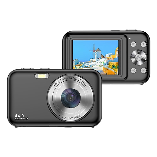 Digitalkamera FHD 1080p Kamera 44 MP digitale Point-and-Shoot-Kamera 16-facher Zoom kleine Kamera erschwingliche Digitalkameras für unterwegs