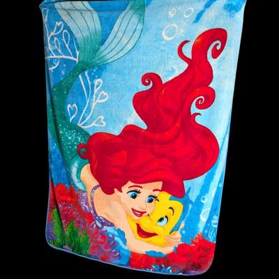 Disney Bedding | 6.5ft X 5ft Vintage 90s Original Disneys The Little Mermaid Blanket Nostalgia | Color: Green/Red | Size: 6.5'x5'