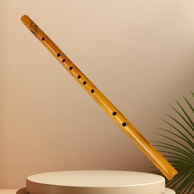 "TEMU Classic Ginger Bamboo 6-hole Recorder, 17"" Treble Flute For Beginners - Ideal For Ensembles & Orchestras"