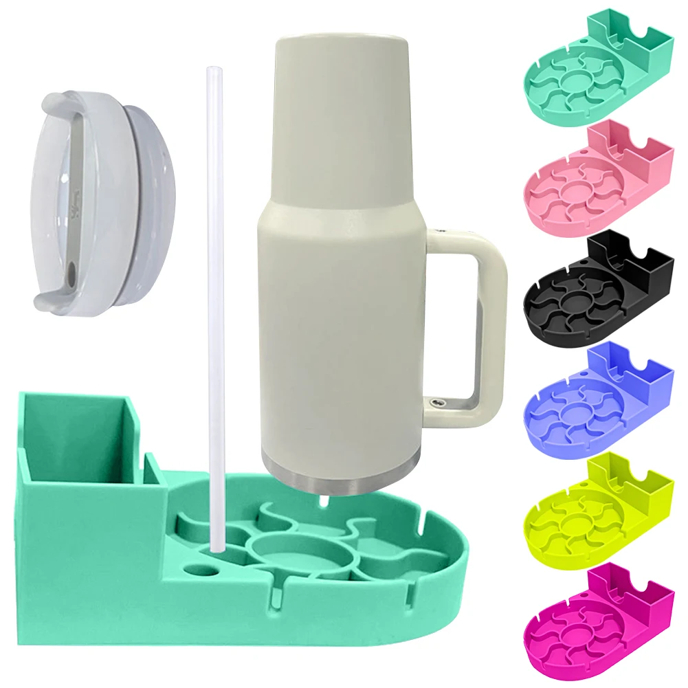 Silikon becher Trocken station rutsch feste Flasche Wasserfilter Rack Sport flasche Abtropffläche Ständer für Stanley Cup Deckel Sport flasche Image