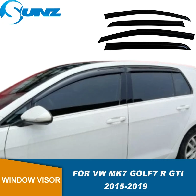 Seitenfensterabweiser für VW MK7 Golf7 R GTI 2015 2016 2017 2018 2019 4 Stück Fensterblende Sonne Regenschutz Deflektor Wetterschutz Image