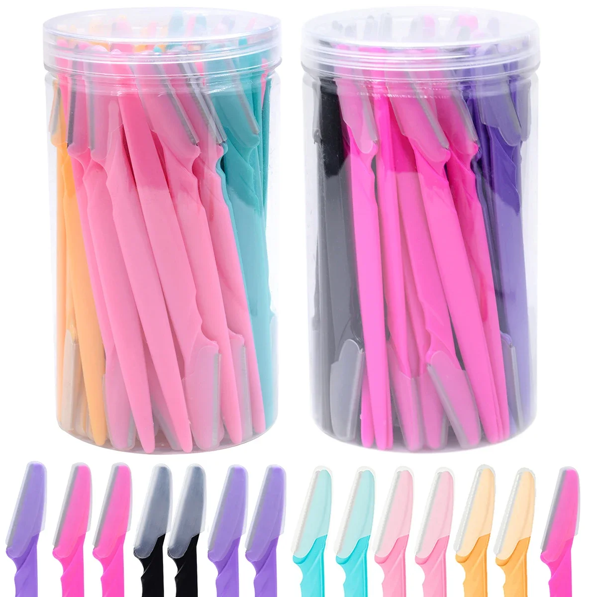 30 Teile/Flasche Augenbraue Rasierer Mit Behälter Gesichts Augenbraue Trimmer Im Fall Haar Entfernung Rasierer Sichere Klingen Trimmen werkzeuge Image