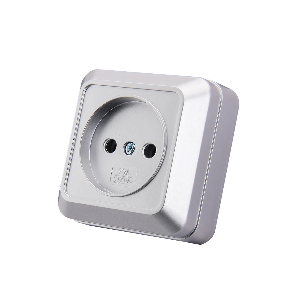 Wesa silbrige wand oberfläche steckdose stecker europa außen steckdosen nicht geschliffen außen steckdose flamm hemmende farbe Image